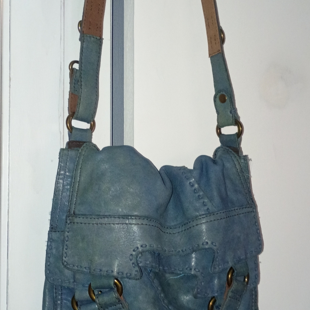 Lucky Brand Blue Leather Shoulder Bag